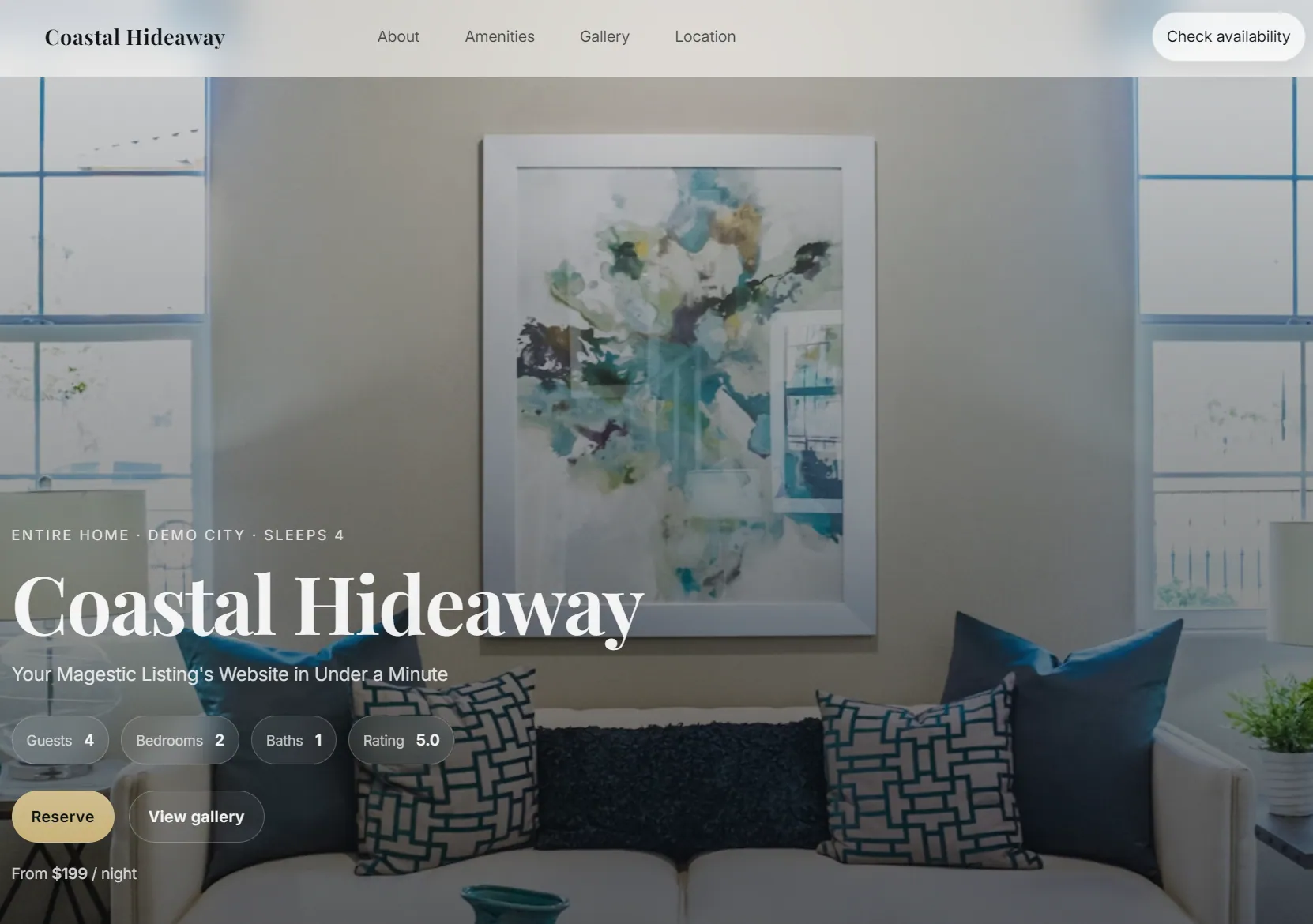 Guest2Host generated website with direct booking and keep the fees messaging